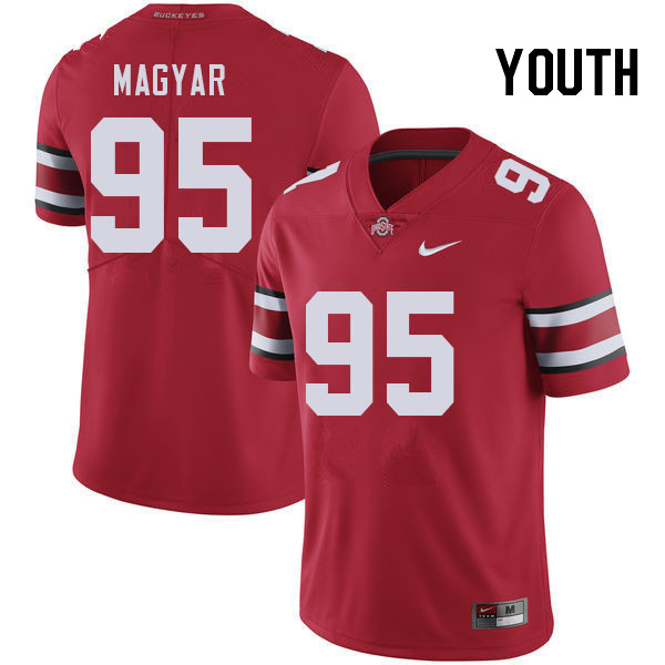 Ohio State Buckeyes Casey Magyar Youth #95 Red Authentic Stitched College Football Jersey